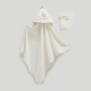 حوله حمام دو تکه طرح تدی کرم کارامل