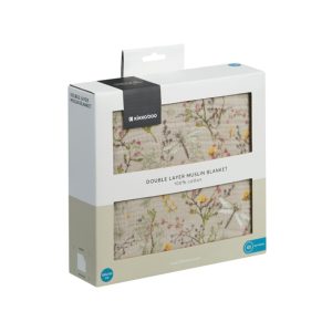 دستمال دورپیچ دوکاره نوزاد کیکابو طرح secret garden beige