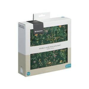 دستمال دورپیچ و خشک کن دوکاره نوزاد کیکابو طرح secret garden green