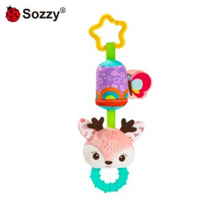 آویز کریر زنگوله ای سوزی طرح گوزن صورتی