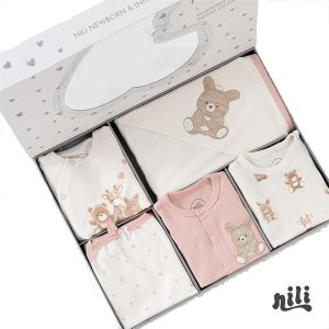 ست بیمارستانی 11 تکه نیلی nili طرح خرس و زرافه