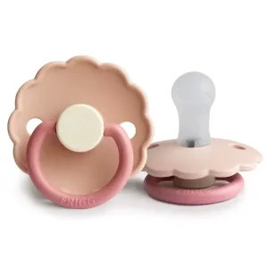 پستانک گلبرگی فریگ سیلیکونی سایز 0 تا 6 ماه رنگ Peony (گلبهی دسته صورتی)