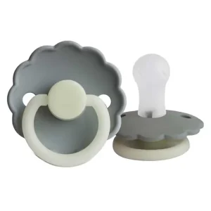 پستانک شب تاب گلبرگی فریگ سیلیکونی سایز 0 تا 6 ماه رنگ French Gray Night (طوسی)