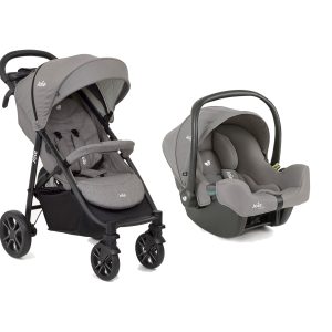 ست کالسکه و کریر جویی لیتراکس 4 طوسی Joie Literax4 & I Snug 2