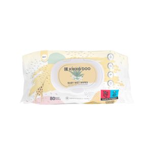 دستمال مرطوب نوزاد کیکابو بسته 80 عددی آلوئه‌ورا و بابونه