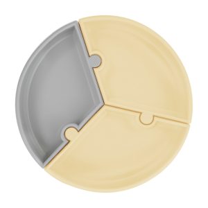 بشقاب تقسیم جداشونده مینیک اوی اوی Minik OiOi رنگ زرد طوسی