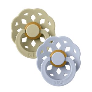 پستانک لاتکس ارتودنسی بیبز طرح گل خاکی و آبی BIBS سایز 2