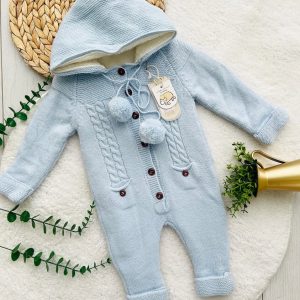 سرهمی بافت منگوله دار آبی داخل تدی برند baby mio