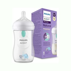 شیشه شیر 260 میل سوپاپ دار نسل جدید ریسپانس طرح فیل اونت Philips Avent Response