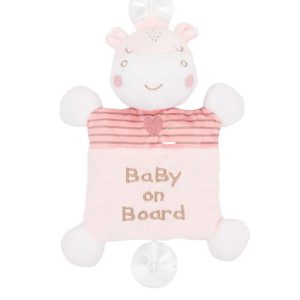 آویز عروسکی (هشدار) baby on board برند کیکابو گاو صورتی
